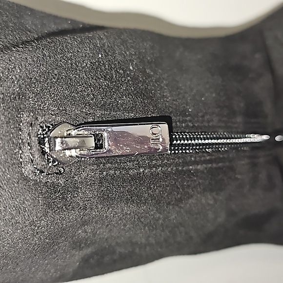 JLO Coblin Over The Knee Boot Black Suede 5" heel Flirty 9.5 Ankle Side Zip VGUC - Picture 9 of 16